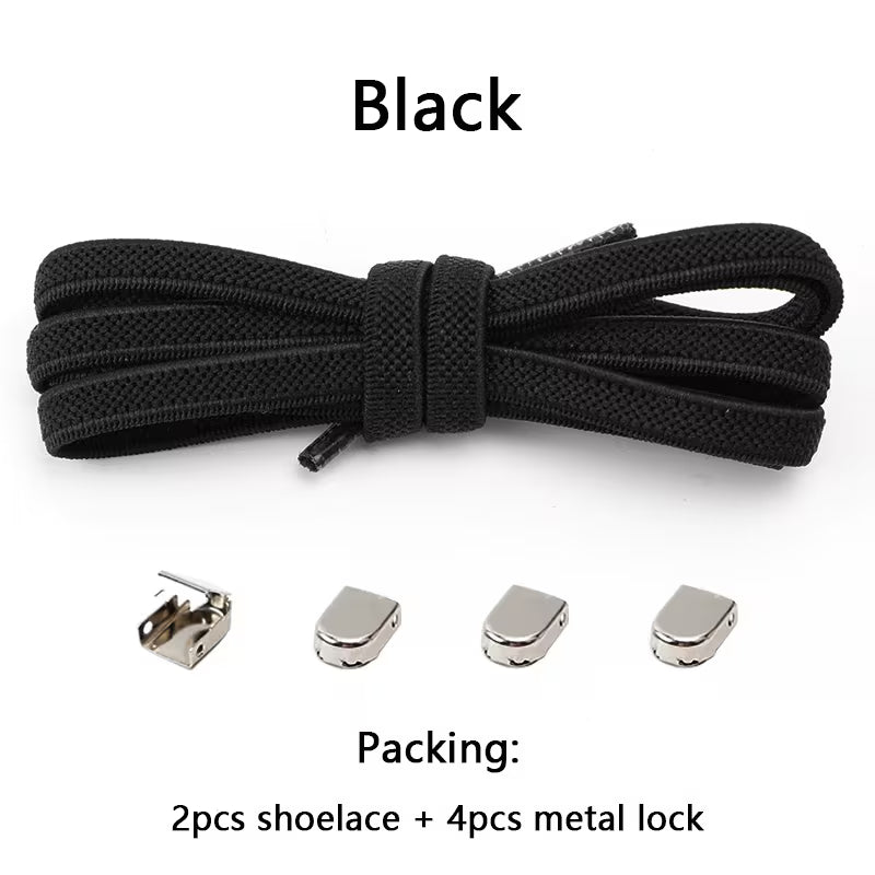 Elastic shoe laces - black